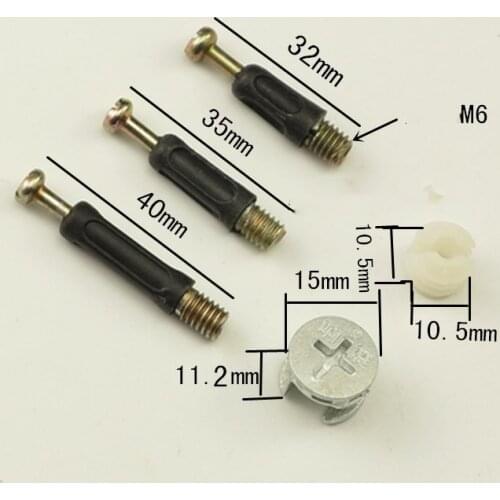 20pcs Three in one screw, furniture connector, clothes cabinet, desk, link, fixer, eccentric wheel nut connection