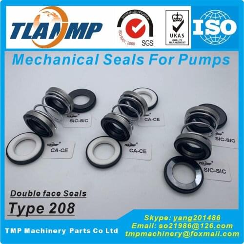 208-18 Double Face TLANMP Mechanical Seals (Material: CA-CE-NBR, SiC-SiC-VIT) | Shaft Size 18mm, Outer Size 33mm