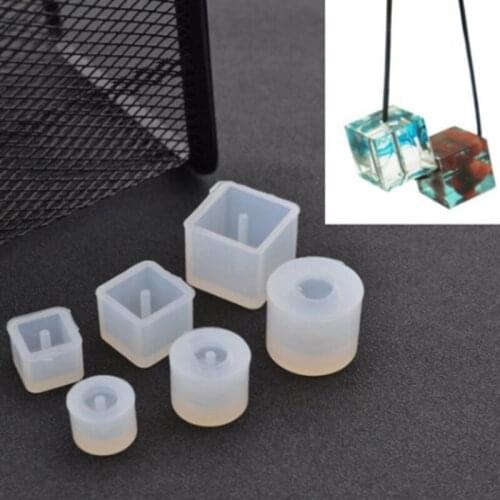 6 Pcs/Set Mold Square Holes DIY Epoxy Jewelry Mold New Transparent Rectangle Silicone Bead Mould Soap Mold #252099