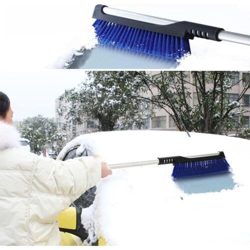 2-in-1 Car Snow Ice Removal Brush Shovel Retractable Brush Scraping Glass Frost Winter Tool Easier To Remove Snow