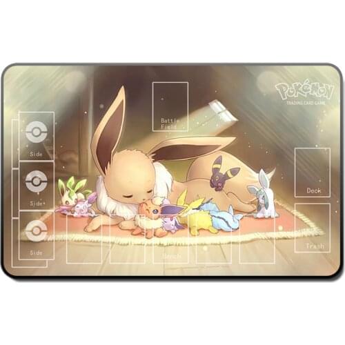 Takara Tomy PTCG Accessories Pokemon Playmat Card Table Game Eevee Family Toys for Children