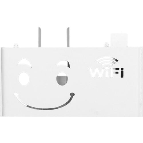 GTBL Wireless Wifi Router Storage Box Wood-Plastic Shelf Wall Hangings Bracket Cable Storage Home Decor