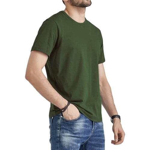 Army Green T-Shirts Men Autumn Male Female Cotton Short Top Girls Basic Woman Tshirt Father Regular Plain Tees Shirts Boy Solid