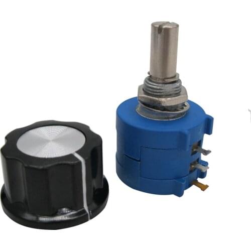 1pcs 3590S-2-201L 3590S 200 ohm Precision Multiturn Potentiometer switch 10 Ring Adjustable Resistor + A03 knob
