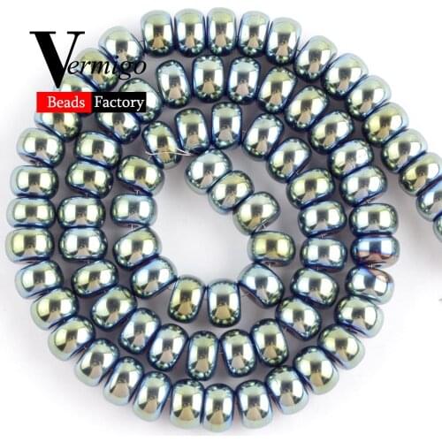 Natural Stone Green Hematite Rondelle Loose Beads For Jewelry Making DIY Necklace Bracelet 8mm Spacer Abacus Beads 15" Wholesale