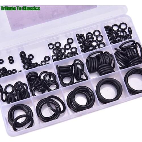NEW 200Pcs/Set O Black Ring Kit Hydrolock Rubber O-Rings Washer Gasket Sealing Assortment