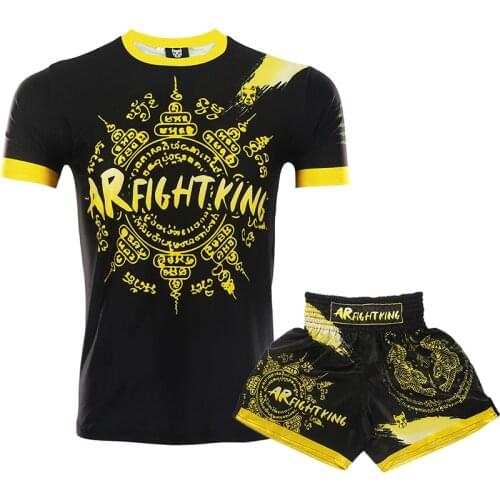 New MMA T Shirts+Pants Gym BJJ Rash Guard Fitness Tracksuit Boxing Jerseys Muay Thai Compression Men MMA Kickboxing Sport Suit