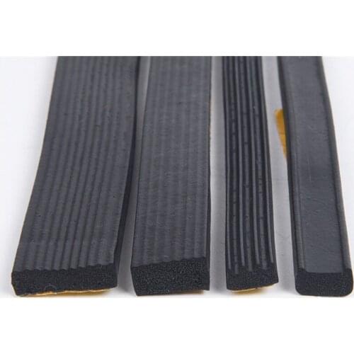 Self-adhesive EPDM Rubber Foam Sponge Seal Strip Wave Insulation Bar 4mm 5mm 6mm 8mm 10mm Thick Black