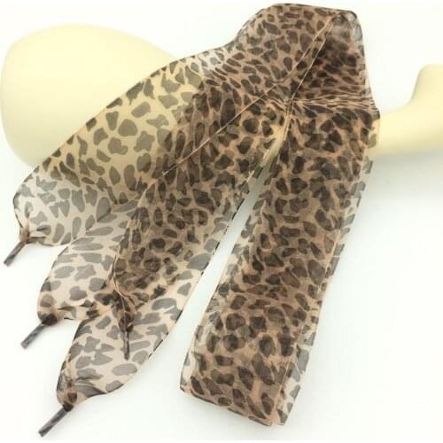 Hot Selling Cheap Price Chiffon Leopard Print 110cm Shoelace For Sneakers and Leather Shoes