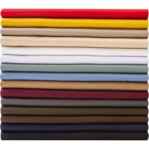 Width 59'' Thickened Twill Solid Color Washed Cotton Fabric By The Half Yard For Fashion Windbreaker Pants Material