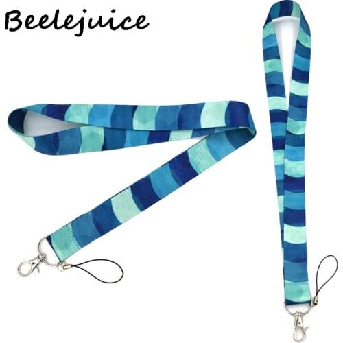 Blue Water Ripple Lines Lanyards Cool Neck Strap webbings ribbons Phone Keys ID Card Holder Lanyard For Keys DIY Hang Ropes Gift