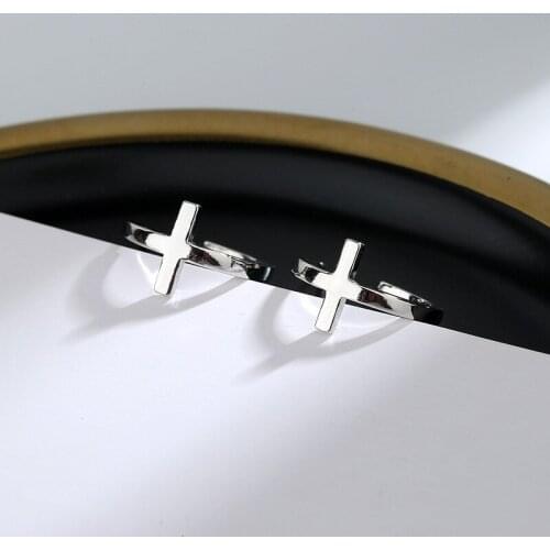 Modern Jewelry Small Cross Earrings Popular Design Silvery Plating Fashion Delicate Metal Earrings For Girl Fine Accessories