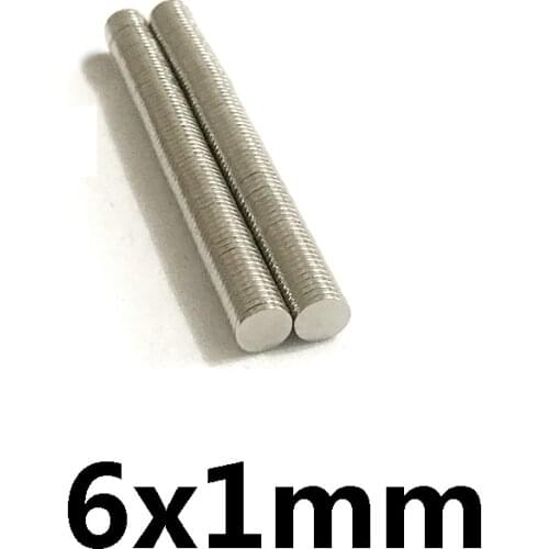 50/100/200pcs 6x1mm Thin Neodymium Strong Magnets 6mm*1mm Permanent Small Round Magnet 6x1mm Powerful Magnetic Magnet 6*1 mm N35