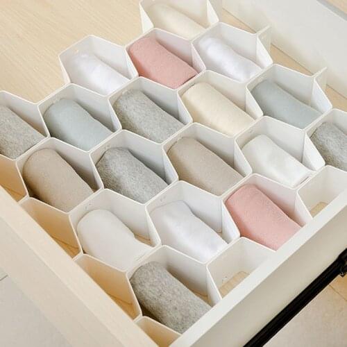 Honeycomb Shape Drawer Organizer 8 Pcs Closet Dividers Plastic Partition For Small Clothing And Cosmetic Clapboard