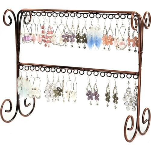 Jewelry Hanger Double Row Metal Elegant Earring Holder Earring Display Holder