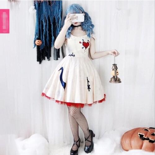 Japanese Vintage Gothic Dress Sweet Kawaii Lolita Dress Cos Halloween Tea Party Loli Princess Dress Vestidos