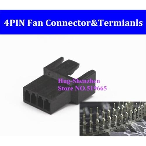 Factory Price 4pin 4 Pin PWM Fan Female connector with terminal crimp Pins - Black