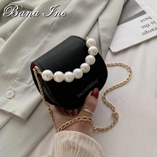 Womens Mini Handbag Small Square Bag Shoulder Messenger Portable Chain Bag Girl Leather Jelly Bag Pearl Crossbody Rhombus 2021
