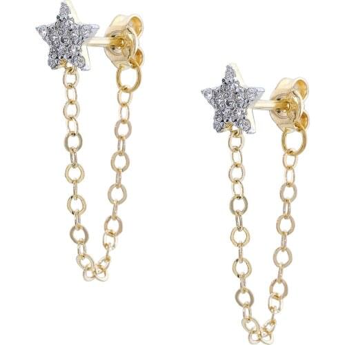 Womens 14 Carat Gold Star Şıkır Şıkır Dangle Earrings For Women Extraordinary Earrings Jewelry