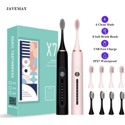 Sonic Toothbrush Smart Electric Tooth Brush Ultrasonic Automatic Toothbrush USB Fast Recharge IPX7 Waterproof for Adult Gift X-7