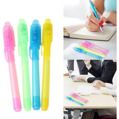 1PC Check Money UV Light 2 In 1 Invisible Ink Pen Creative Spy Ballpoint Magic Pen Secret Message School Office Writing Tools