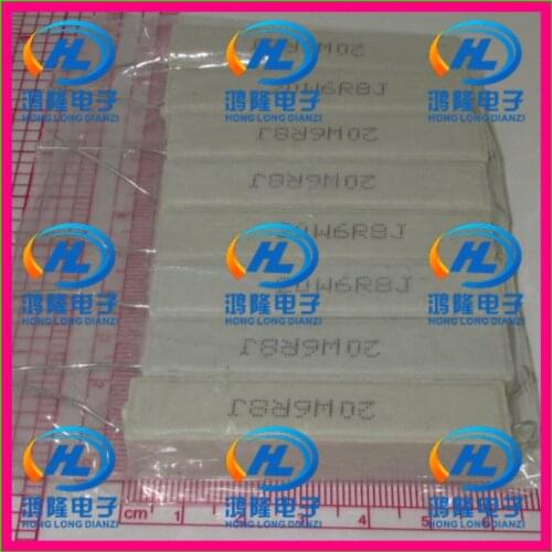 10pcs/lot) 20W 6.8 ohm +/-5% Horizontal cement resistor / 20W6R8J 20W6.8ΩJ 5% Cement resistance / 20W6.8RJ Ceramic resistor