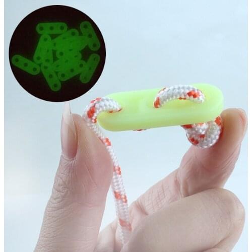 10pcs Plastic Outdoor Camping Fluorescent Luminous Awning Tent Rope Buckle Canopy Anti-slip 3 Hole Tightening Hook Buckles