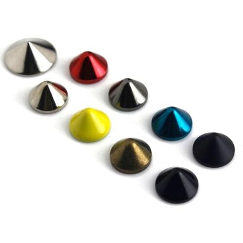 10pcs More Color Metal Bullet Cone Spike Punk Screwback Studs Bag Clothes Leather Craft Phone Case DIY Decor Accessories