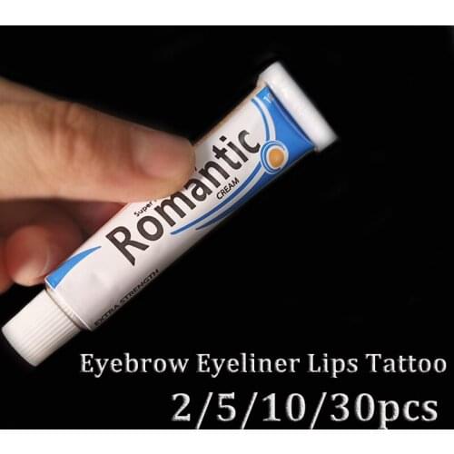 2/5/10/30p 10g Romantic Super Tattoo Skin Cream Before Painless Care Gel for Tattoo Permanent Makeup Operation Body Eyebrow Lips
