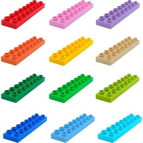 5PCS/Set 2×8 Thin Brick Large Particle Building Blocks Wall Bulk ABS Plastic Accessories Kids Educational DIY Brain Game Toys