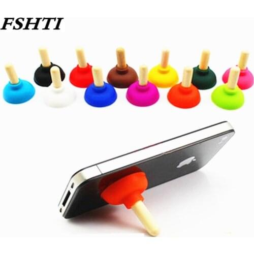 5pcs/ser Mini Plunger Holders Sucker Stand For Cell Phone PSP Toilet Shape Phone Sucker Holder(Random Color Sent)