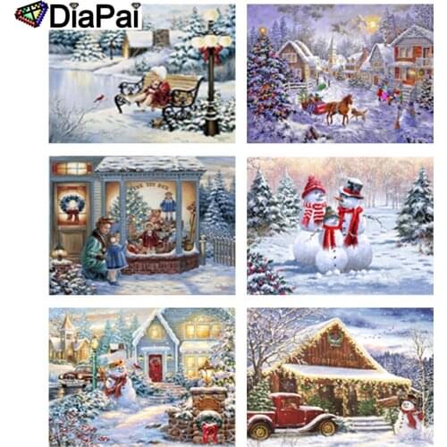 DIAPAI Diamond Painting 5D DIY 100% Full Square/Round Drill "Cartoon snowman" 3D Embroidery Cross Stitch Home Decor