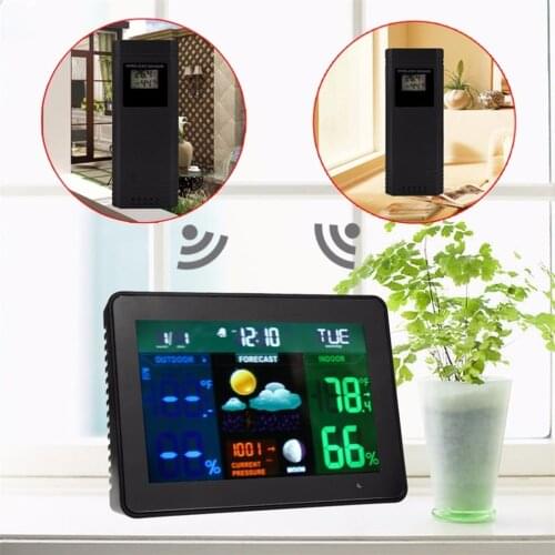 TS-70 Digital LCD Screen Display Wireless Indoor Outdoor Weather Clock Station Tester Alarm