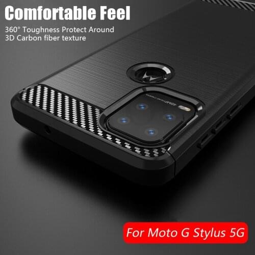 For Motorola Moto G Stylus 5G Case Shockproof Bumper Carbon Fiber Soft Silicone TPU Slim Phone Back Cover For Moto G Stylus 5G