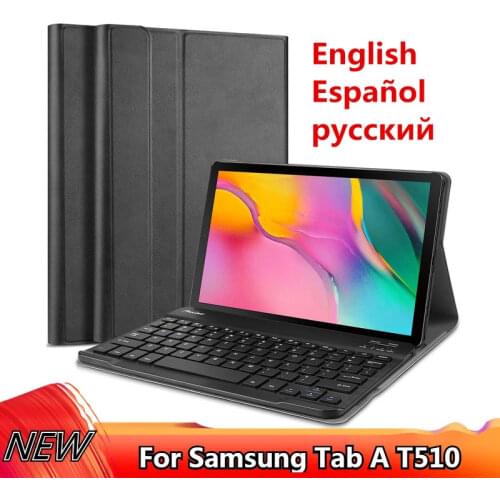 Case for Samsung Galaxy Tab A 10.1 2019 Keyboard Case T510 T515 Tablet Cover Spanish Wireless Bluetooth Keyboard and Mouse