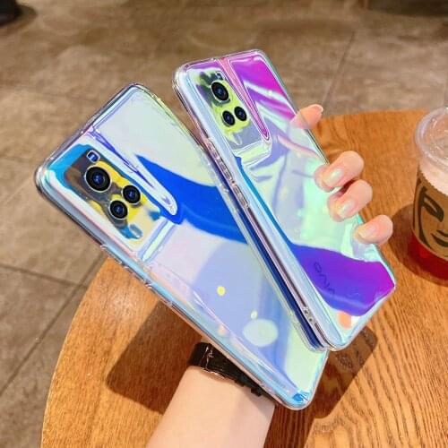 Colorful Purple Laser Phone Case For Huawei Mate 20 30 40 P50 P40 P30 P20 Pro Nova 6 7 8 SE 3 4 5 Transparent Gradient TPU Cover