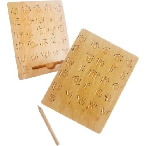 Montessori Wood Letter Tracing Groove Writing Board Language Materials Early Educational Equipment Kids Learning Toys