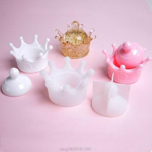 DIY Cute Crown Jewelry Storage Box Epoxy Resin Casting Silicone Mold Craft Tools B85F S26 20 Dropshipping