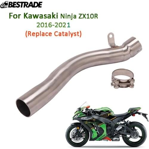For Kawasaki Ninja ZX10R 2016-2021 Motorcycle Exhaust Middle Link Connect Pipe Replace Catalyst Slip On Original Mufflers Tube