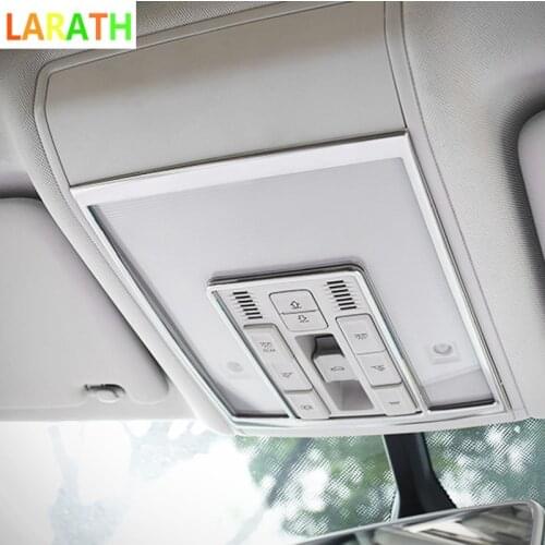 For Volkswagen VW Atlas Teramont 2017 2018 Stainless steel Interior Head Front Read Reading Roof Light Lamp Frame Switch Trim