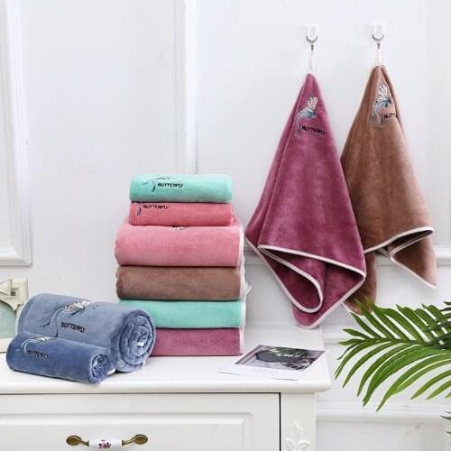 Superfine fiber embroidery letter melange child towel Hand Towel Home Cleaning Face for baby for Kids High Quality