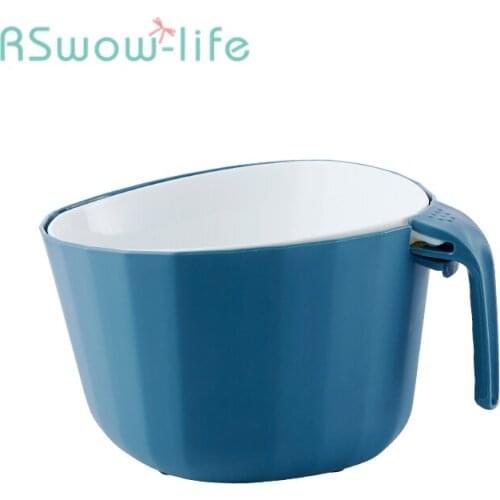 Draining Basket With Handles Living Room Kitchen Double-layer Fruit Tray Draining Tray Storage Baskets Fruit Basket Kitchen Item