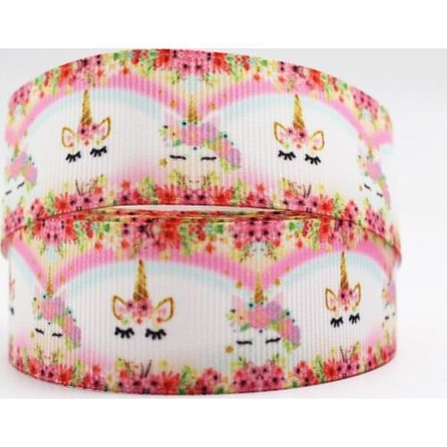 Unicorn Printed Grosgrain Ribbon Wedding Party Decoration Diy Crafts for Making Bows 16 Mm 22 Mm 25 Mm 38 Mm 57 Mm 75 Mm