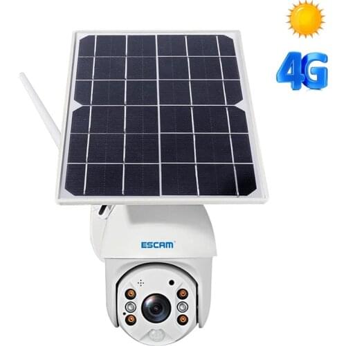 ESCAM QF480 4G WIFI Solar IP Cam PTZ HD 1080P Cameras Full Color P2P 2MP 4G SIM Card PIR Alarm Night Vision Cloud Storage Camera
