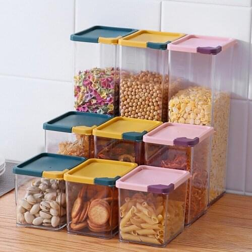 Sealed Plastic Storage Jars Kfood Itchen Nordic Cookie Tea Sugar Coffee Storage Jar Household Barattoli Cucina Home Items DG50PG
