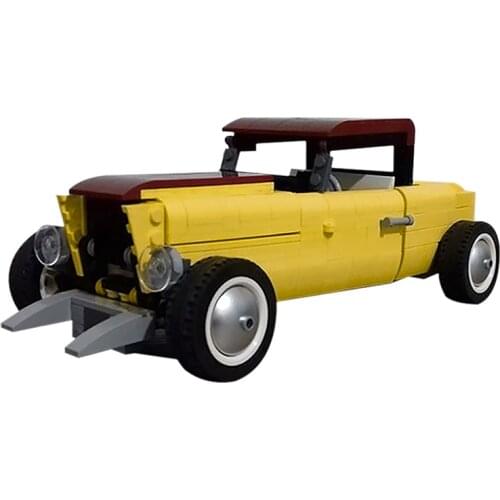 City Classic Car MOC Model Bricks with V8 Motor high-tech Classical Hot Rod Convertible Building Blocks Toy For Kids 943PCS