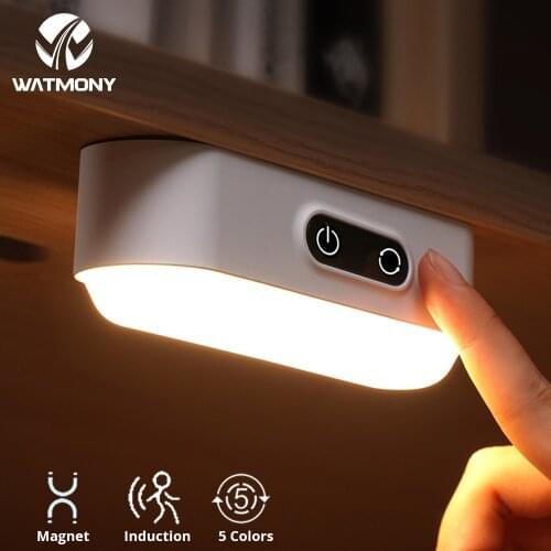 Human Body Induction Wireless LED Night Light Bedroom Decoration Light Stepless Dimming Wall Light Staircase Walkway Lighting