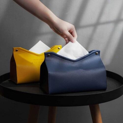 Leather Tissue Box Special Fashion Elegant Tissue Case Faux Leather Rectangle Paper Holder for Home Bedroom Kitchen