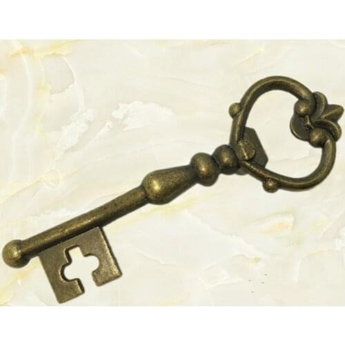 Amercia creative retro style key furniture handles bronze drawer cabinet pull knob antique brass dresser kitchen cabinet handles