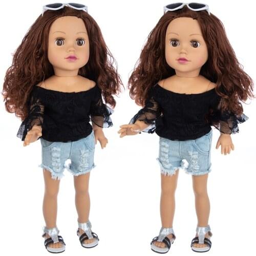 Black Suit 18Inch Baby Dolls Pop Reborn Silicone Girl 46cm Born Poupee Boneca Baby Soft Toy Girl Todder Gift